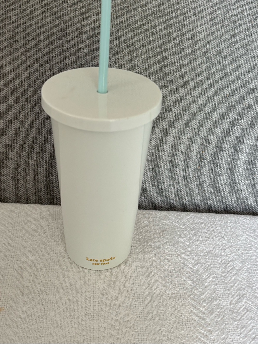kate spade White Tumbler with Gold Script "mrs" and Mint Straw - Picture 7 of 8